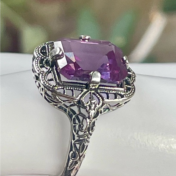 3ct ALEXANDRITE !! Lab created Alexandrite w/ Filigree syle ring.… - Picture 8 of 9